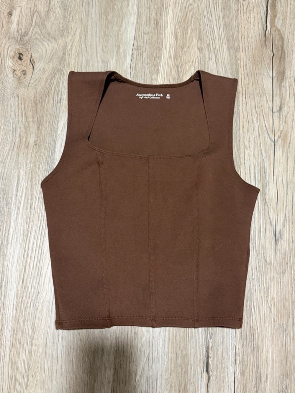 Abercrombie & Fitch Soft A&F Chocolate Brown Square Neck Tank
